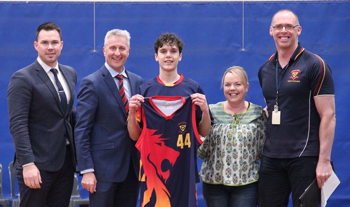 Adelaide private schools Trinity College basketball graduate Hudson Walsh.
