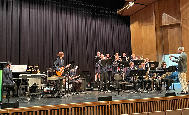 Trinity College music students during the ABODA Band Festival.