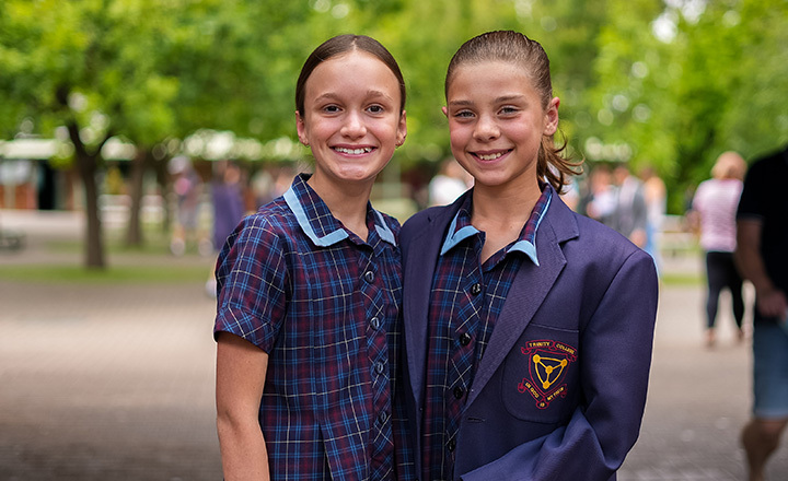 Two new private school students commencing at Trinity College.