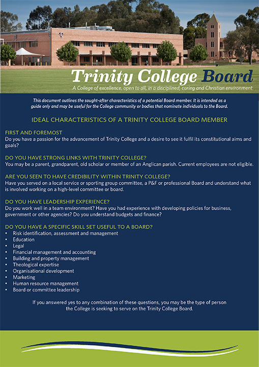 Trinity College Board key qualities list