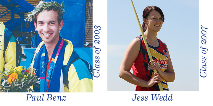 Trinity College athletics achievers Paul Benz and Jess Wedd