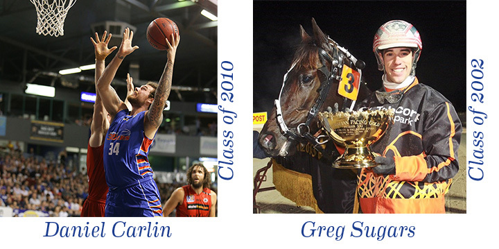 Sporting Hall of Fame achievers Daniel Carlin and Greg Sugars.