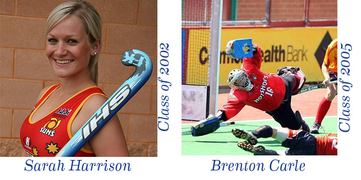 Trinity College hockey achievers Sarah Harrison and Brenton Carle