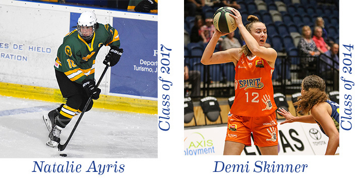 Sporting Hall of Fame achievers Natalie Ayris and Demi Skinner.