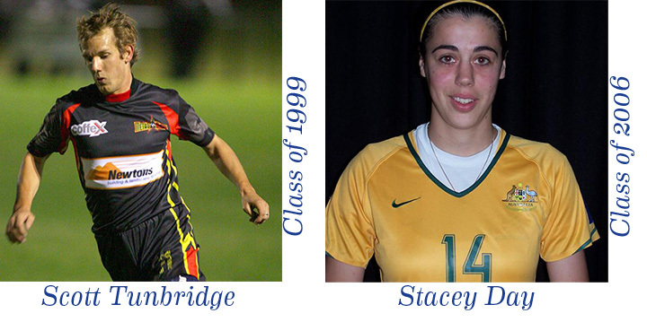 Trinity College soccer achievers Scott Tunbridge and Stacy Day