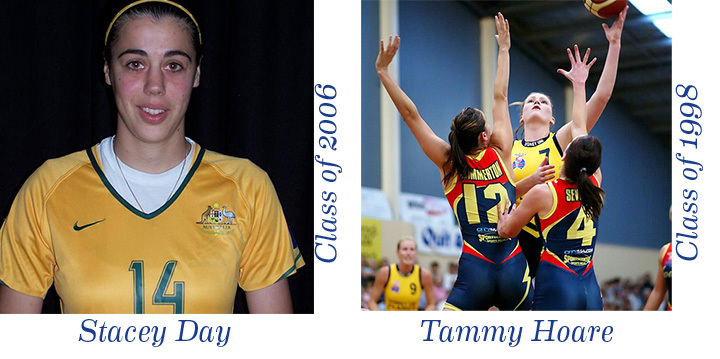 Sporting Hall of Fame achievers Stacy Day and Tammy Hoare.