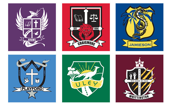 Trinity College Houses logos