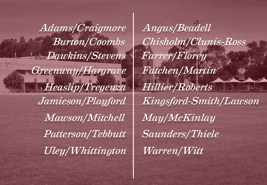 Trinity College Senior tute groups list