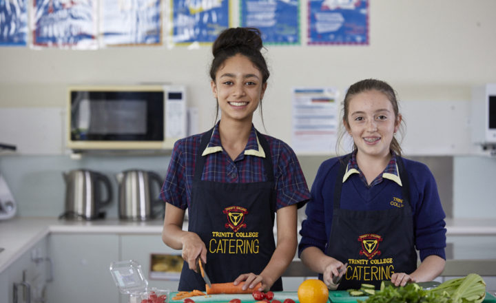 Middle School catering students at Trinity College