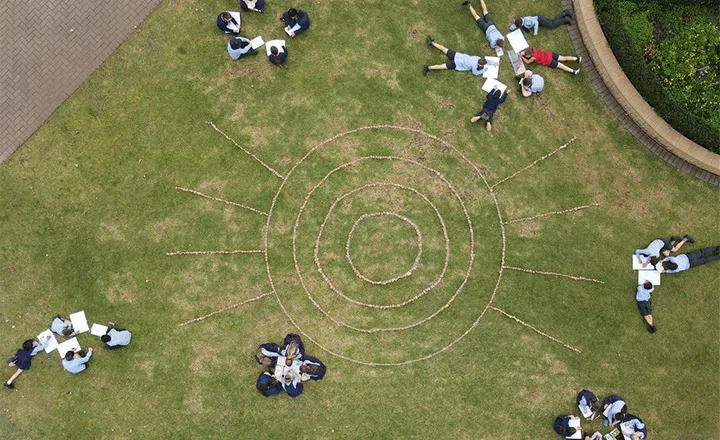 Gawler River students created the ‘meeting place’ symbol during National Reconciliation Week 2021.