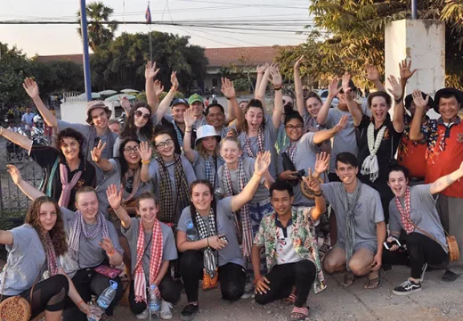 Trinity College students during recent Trinity2Cambodia trip working with NGO