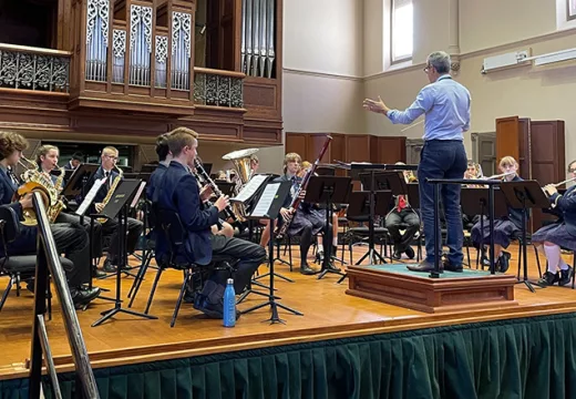 Trinity College school band at the Adelaide Wind Band Festival.