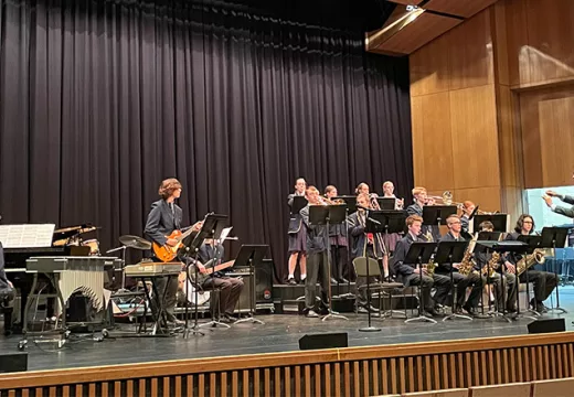 Trinity College music students during the ABODA Band Festival.