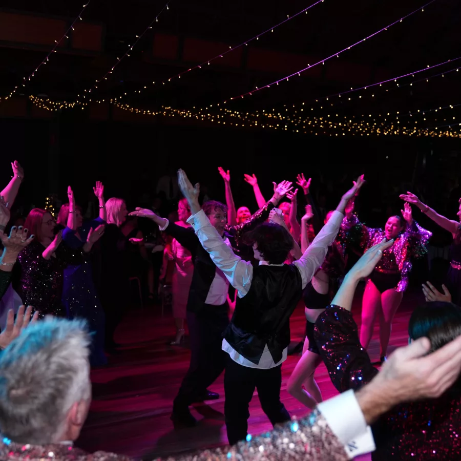 Everyone on the dance floor during the 2023 Foundation Dinner.