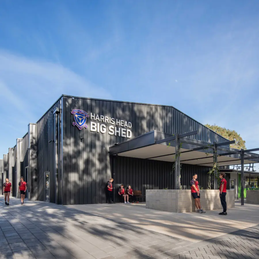 Main entrance - Trinity College Harris Head Big Shed