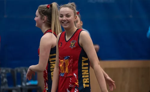 Netball player at Trinity College