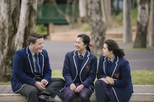 Three students discussing Personal Learning Plan