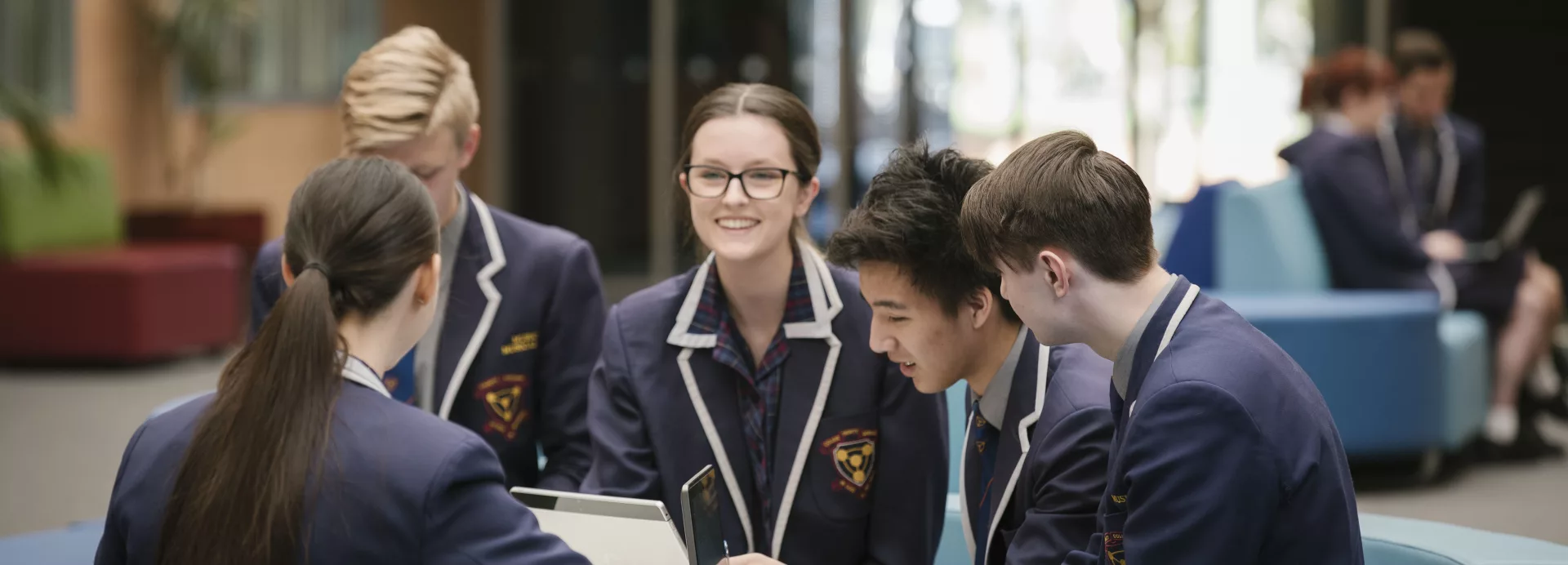 Trinity Senior school students sitting together