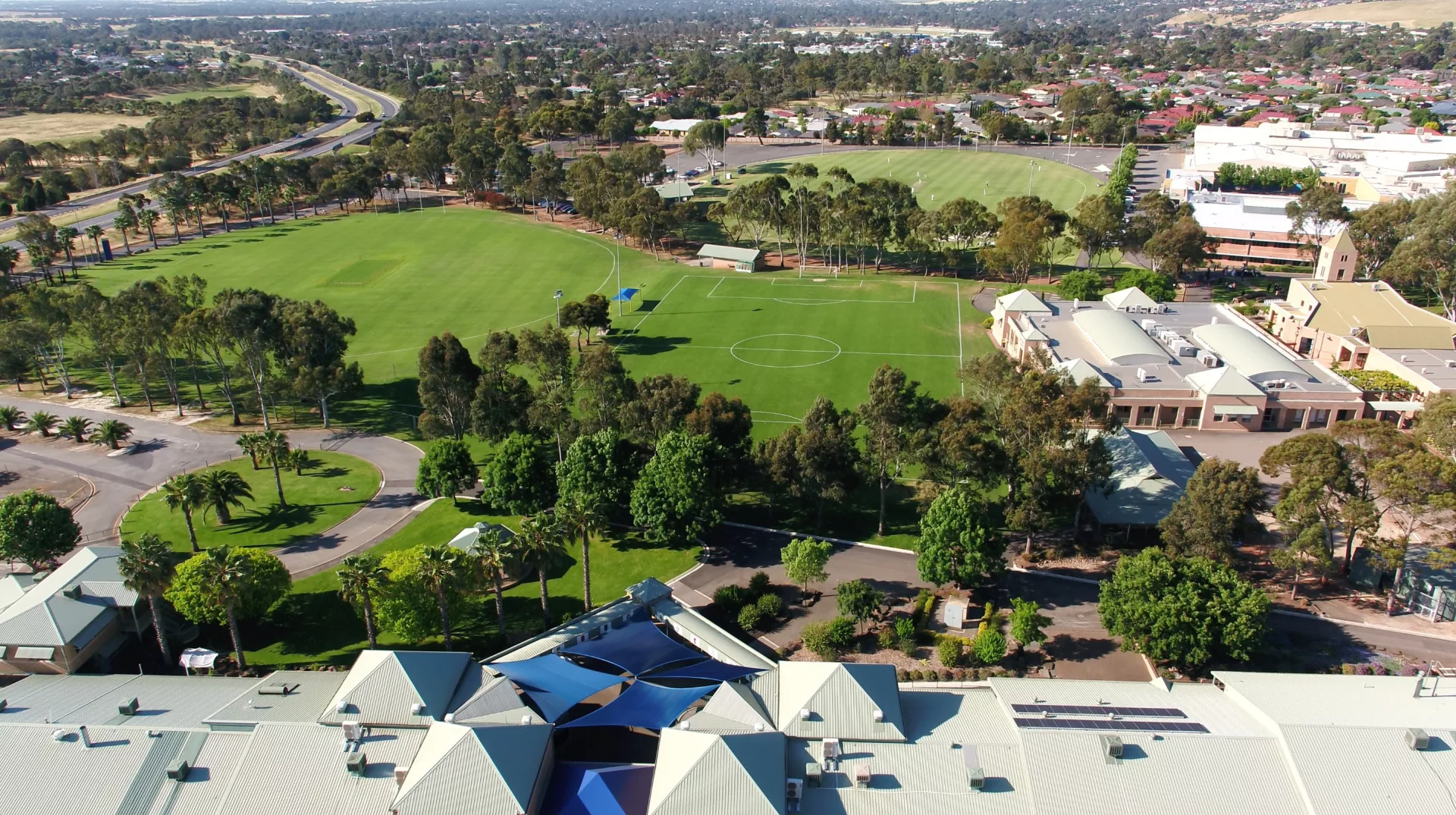 Aerial view of the Trinity College grounds