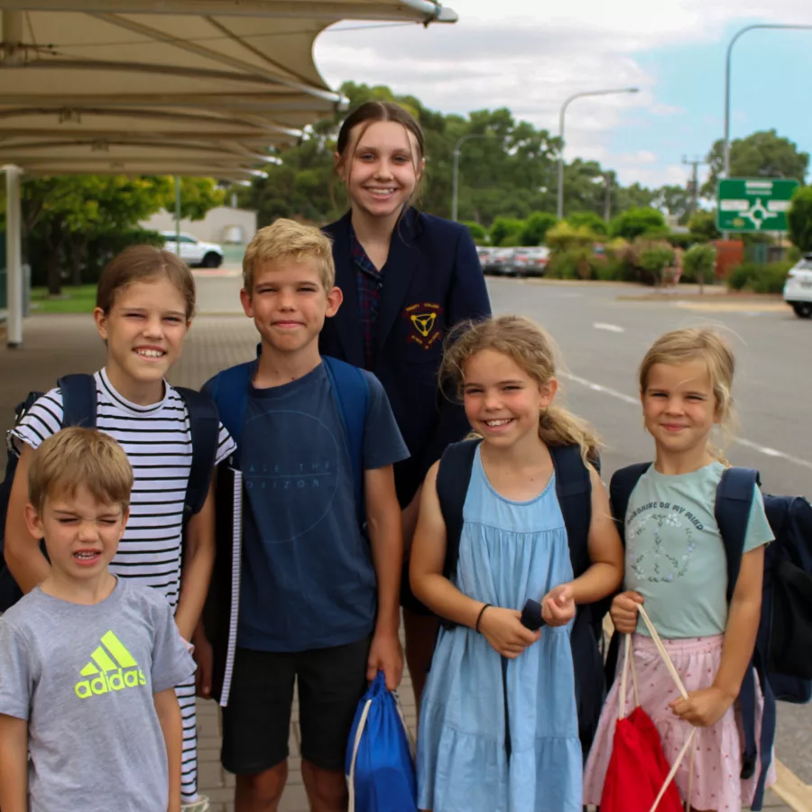 Group of young children at 2023 Welcome to New Trinity College event
