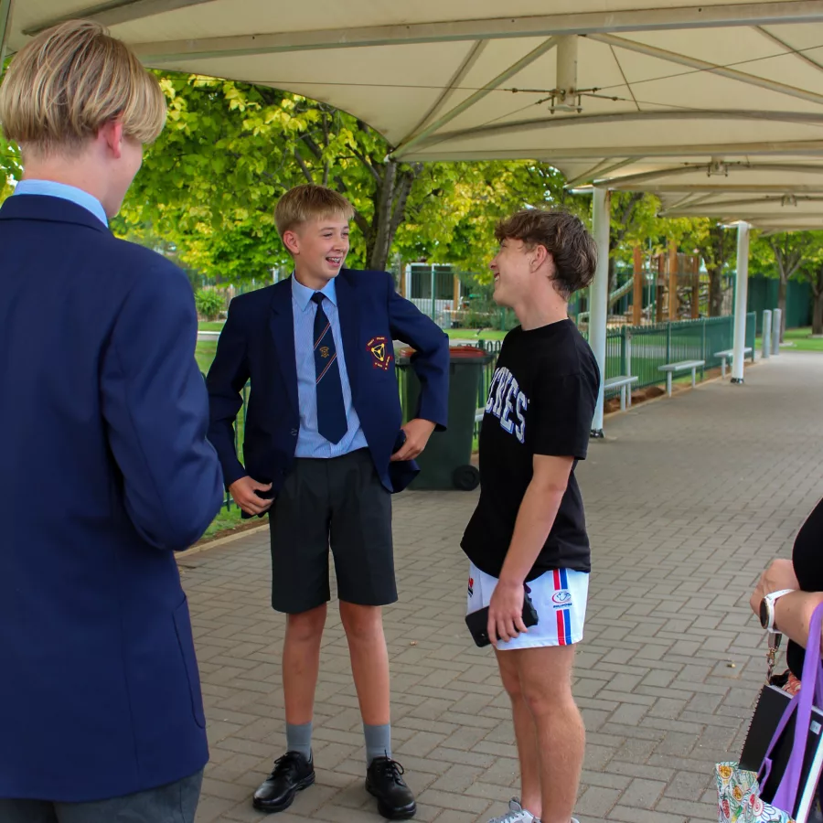 Chatting at 2023 Welcome to New Trinity College open day