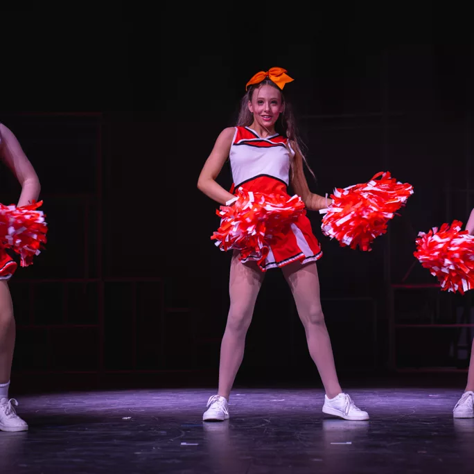 Cheerleading performance during the 2023 College Musical “Bring it On”.