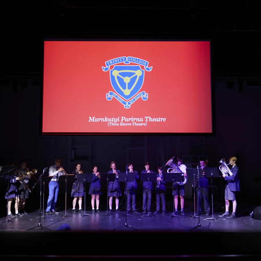 Band performance during opening of the new Marnkutyi Parirna (Three Rivers) Theatre.