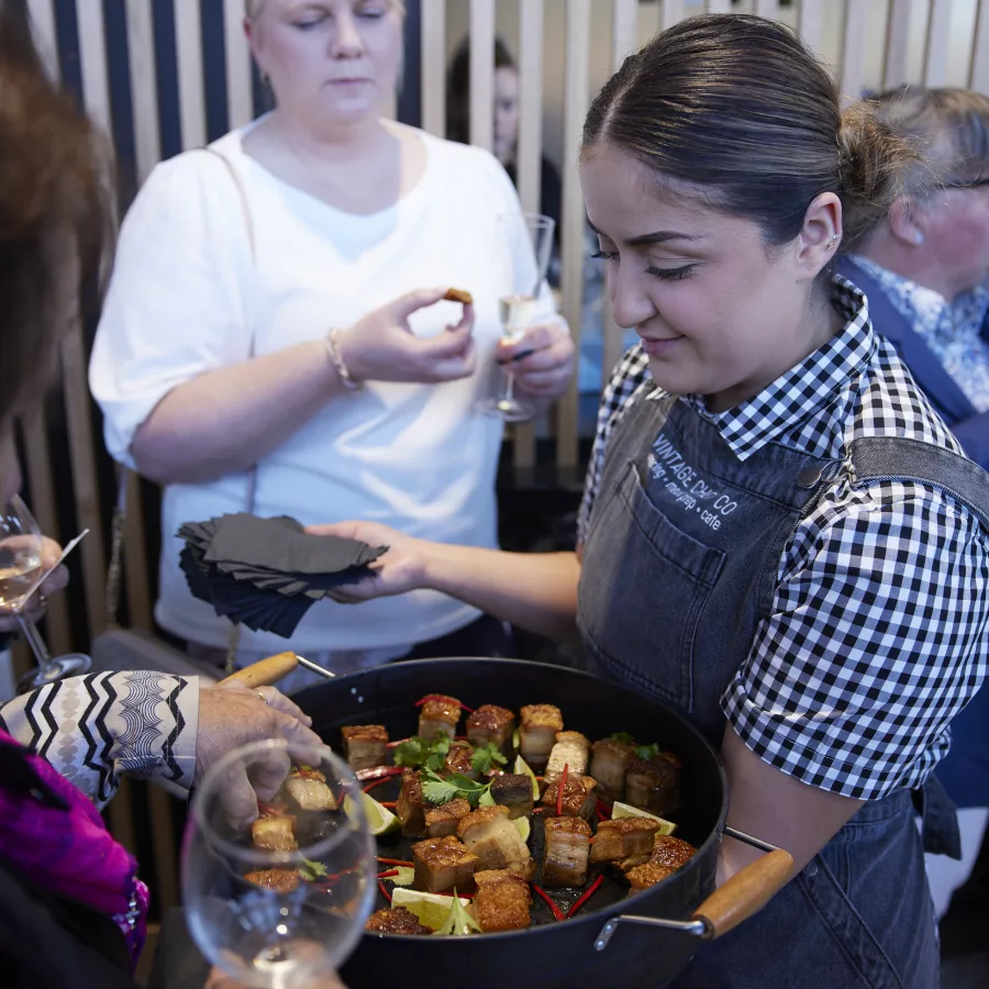 Food service at the official opening of the new Marnkutyi Parirna (Three Rivers) Theatre.