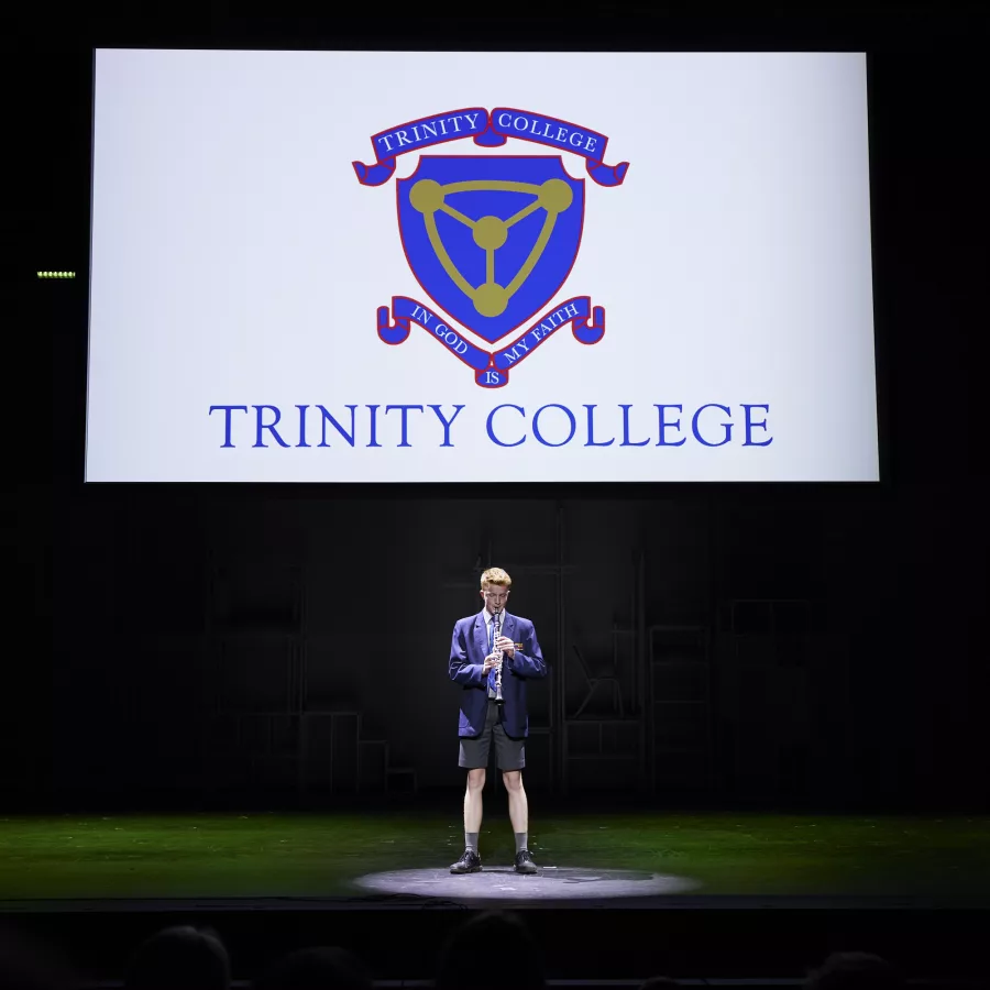 Solo clarinet performance during the official opening of the new Marnkutyi Parirna (Three Rivers) Theatre.