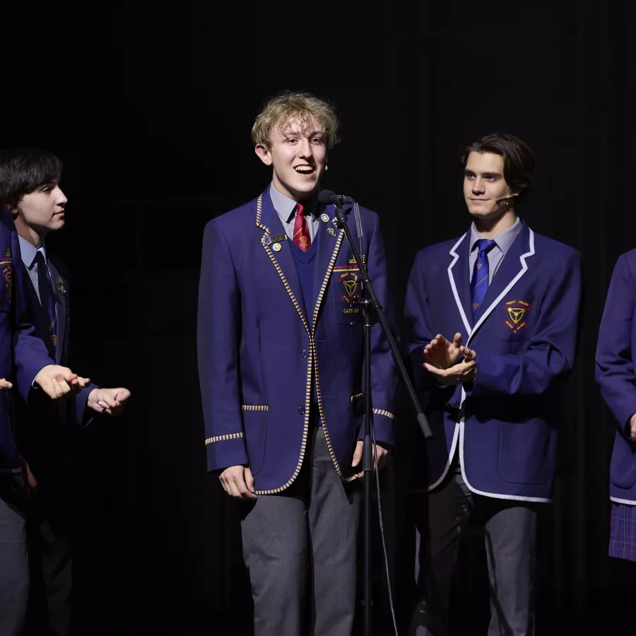 Senior students performing at the marnkutyi parirna theatre official opening